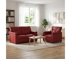 Sofa Sofos komplektas 2 vnt. Vyno raudona Dirbtinė oda