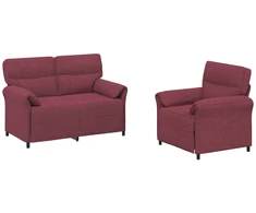 Sofa Sofos komplektas 2 vnt. Vyno raudona Audinys