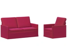 Sofa Sofos komplektas 2 vnt. Vyno raudona Aksomas