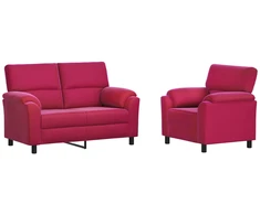 Sofa Sofos komplektas 2 vnt. Vyno raudona Aksomas