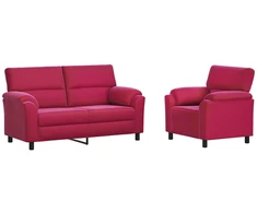 Sofa Sofos komplektas 2 vnt. Vyno raudona Aksomas