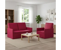 Sofa Sofos komplektas 2 vnt. Vyno raudona Aksomas
