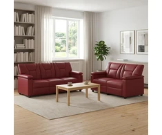 Sofa Sofos komplektas 2 vnt. Vyno raudona Dirbtinė oda