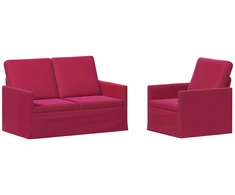 Sofa Sofos komplektas 2 vnt. Vyno raudona Aksomas