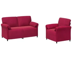 Sofa Sofos komplektas 2 vnt. Vyno raudona Aksomas