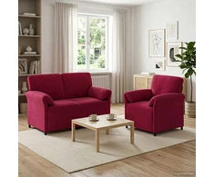Sofa Sofos komplektas 2 vnt. Vyno raudona Aksomas