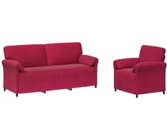 Sofa Sofos komplektas 2 vnt. Vyno raudona Aksomas