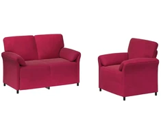 Sofa Sofos komplektas 2 vnt. Vyno raudona Aksomas