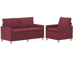Sofa Sofos komplektas 2 vnt. Vyno raudona Audinys
