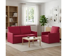 Sofa Sofos komplektas 2 vnt. Vyno raudona Aksomas