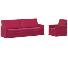 Sofa Sofos komplektas 2 vnt. Vyno raudona Aksomas