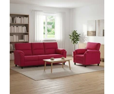 Sofa Sofos komplektas 2 vnt. Vyno raudona Aksomas