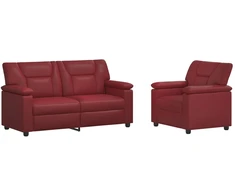 Sofa Sofos komplektas 2 vnt. Vyno raudona Dirbtinė oda