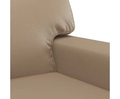 Sofa Sofos komplektas, 3 dalių, kapučino spalvos, dirbtinė oda