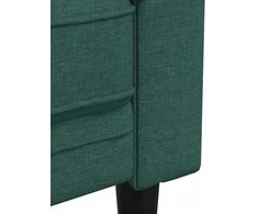 Sofa Sofos komplektas, 3 dalių, tamsiai žalios spalvos, audinys