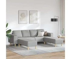 Svetainės sofa 3 pcs Debesų pilka 250 x 188 x 76 cm Poliesteris