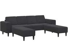 Svetainės sofa 3 pcs Juoda 250 x 188 x 76 cm