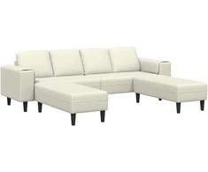 Svetainės sofa 3 pcs Kreminė 250 x 188 x 76 cm
