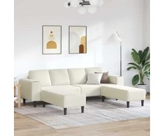 Svetainės sofa 3 pcs Kreminė 250 x 188 x 76 cm