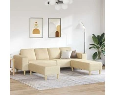 Svetainės sofa 3 pcs Kreminė Poliesteris
