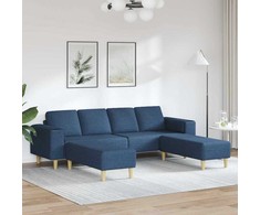 Svetainės sofa 3 pcs Mėlyna Poliesteris