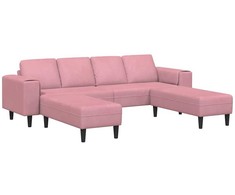 Svetainės sofa 3 pcs Rožinė 250 x 188 x 76 cm