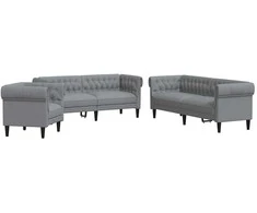 Svetainės sofa 3 pcs Šviesiai pilka 201,5 x 74,5 x 74,5 cm