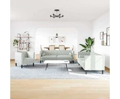Svetainės sofa 3 pcs Šviesiai pilka 194 x 74,5 x 70,5 cm