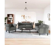 Svetainės sofa 3 pcs Tamsiai pilka 201,5 x 74,5 x 74,5 cm