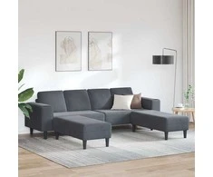 Svetainės sofa 3 pcs Tamsiai pilka 250 x 188 x 76 cm