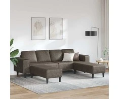 Svetainės sofa 3 pcs Tamsiai pilka
