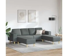Svetainės sofa 3 pcs Tamsiai pilka Poliesteris