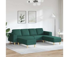 Svetainės sofa 3 pcs Tamsiai žalia Poliesteris