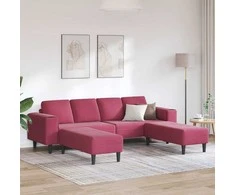 Svetainės sofa 3 pcs Vyno raudona 250 x 188 x 76 cm