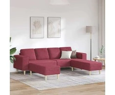 Svetainės sofa 3 pcs Vyno raudona 250 x 188 x 76 cm Poliesteris
