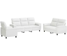 Sofa Sofos komplektas 3 vnt. Balta Audinys