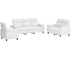 Sofa Sofos komplektas 3 vnt. Balta Audinys
