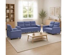 Sofa Sofos komplektas 3 vnt. Džinsinės mėlynos Audinys