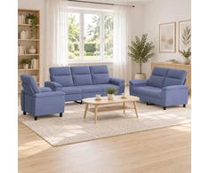 Sofa Sofos komplektas 3 vnt. Džinsinės mėlynos Audinys