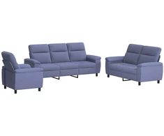 Sofa Sofos komplektas 3 vnt. Džinsinės mėlynos Audinys