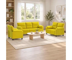 Sofa Sofos komplektas 3 vnt. Geltona Aksomas