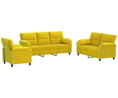 Sofa Sofos komplektas 3 vnt. Geltona Aksomas