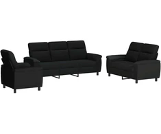 Sofa Sofos komplektas 3 vnt. Juoda Audinys