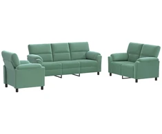 Sofa Sofos komplektas 3 vnt. Jūrinė žalia Aksomas