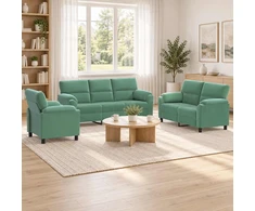 Sofa Sofos komplektas 3 vnt. Jūrinė žalia Aksomas
