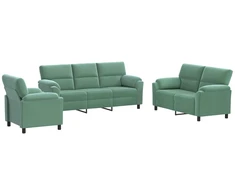 Sofa Sofos komplektas 3 vnt. Jūrinė žalia Aksomas