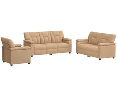 Sofa Sofos komplektas 3 vnt. Kapučino Dirbtinė oda