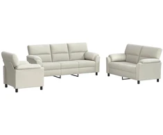Sofa Sofos komplektas 3 vnt. Kreminė Aksomas