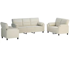 Sofa Sofos komplektas 3 vnt. Kreminė Aksomas