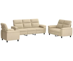 Sofa Sofos komplektas 3 vnt. Kreminė Audinys